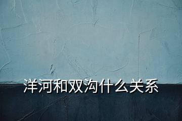 洋河和雙溝什么關(guān)系
