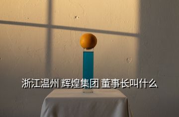 浙江溫州 輝煌集團(tuán) 董事長叫什么