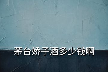 茅臺嬌子酒多少錢啊