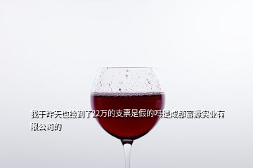 我于昨天也撿到了22萬(wàn)的支票是假的嗎是成都富源實(shí)業(yè)有限公司的