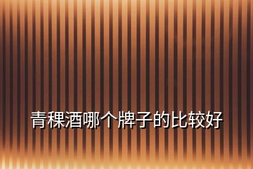 青稞酒哪個牌子的比較好