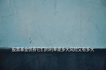 股票基金債券它們的利率是多大風險又有多大