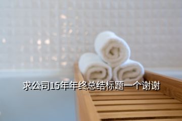 求公司15年年終總結(jié)標(biāo)題一個謝謝