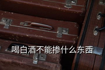 喝白酒不能摻什么東西