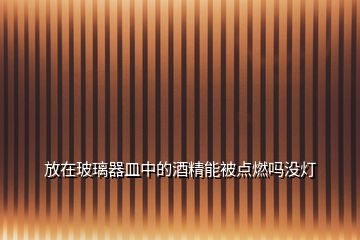 放在玻璃器皿中的酒精能被點(diǎn)燃嗎沒(méi)燈