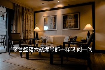 茅臺整箱六瓶編號都一樣嗎 問一問
