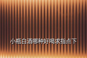 小瓶白酒哪種好喝求指點下