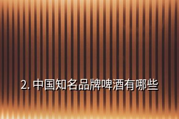 2. 中國(guó)知名品牌啤酒有哪些