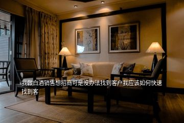 我做白酒銷售想招商可是沒(méi)辦法找到客戶我應(yīng)該如何快速找到客