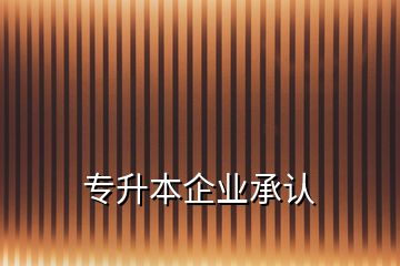 專(zhuān)升本企業(yè)承認(rèn)