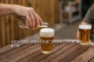 北京大興桂村一帶有幾個(gè)白酒廠我知道有個(gè)方莊酒廠誰(shuí)在那一塊
