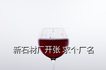 新石材廠開(kāi)張 求個(gè)廠名
