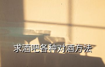 求酒吧各種對(duì)酒方法