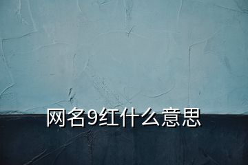 網名9紅什么意思