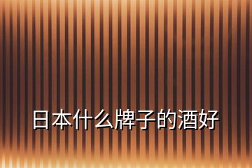 日本什么牌子的酒好