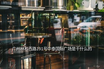 廣州林和西路191號(hào)中泰國際廣場是干什么的