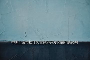 中國(guó)上海市松江久富經(jīng)濟(jì)開發(fā)區(qū)同利路95號(hào)