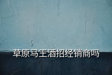草原馬王酒招經(jīng)銷商嗎