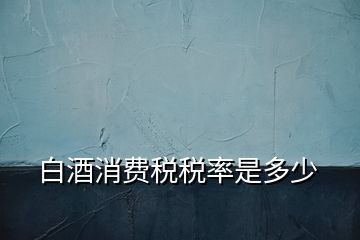 白酒消費(fèi)稅稅率是多少