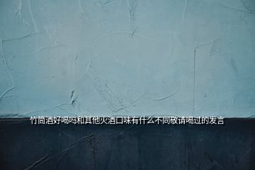 竹筒酒好喝嗎和其他火酒口味有什么不同敬請喝過的發(fā)言