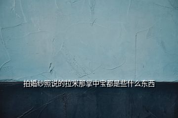 拍婚紗照說(shuō)的拉米那掌中寶都是些什么東西