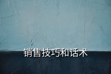 銷(xiāo)售技巧和話術(shù)
