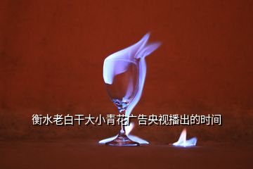 衡水老白干大小青花廣告央視播出的時間