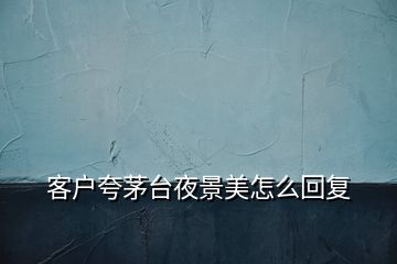 客戶夸茅臺夜景美怎么回復(fù)