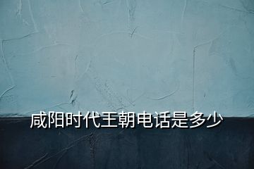 咸陽時代王朝電話是多少
