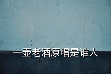 一壺老酒原唱是誰人