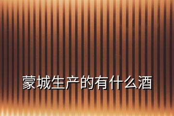 蒙城生產的有什么酒