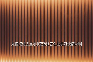 充值點(diǎn)進(jìn)去顯示狀態(tài)碼1怎么回事趕快解決啊