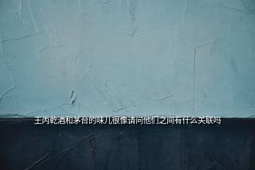 王丙乾酒和茅臺的味兒很像請問他們之間有什么關聯(lián)嗎