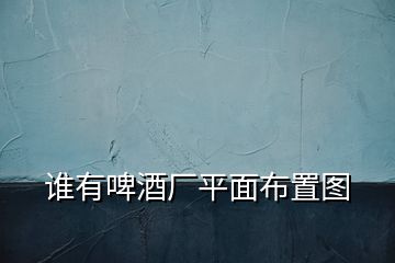 誰(shuí)有啤酒廠平面布置圖