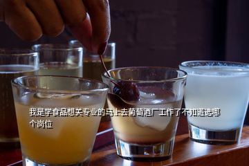 我是學食品想關(guān)專業(yè)的馬上去葡萄酒廠工作了不知道選哪個崗位