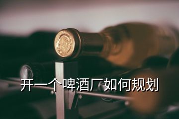 開(kāi)一個(gè)啤酒廠如何規(guī)劃