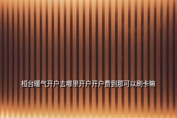 桓臺(tái)暖氣開(kāi)戶去哪里開(kāi)戶開(kāi)戶費(fèi)到那可以刷卡嘛