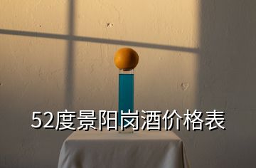 52度景陽崗酒價格表