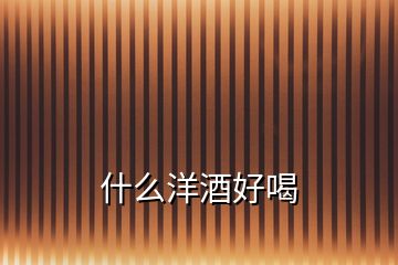 什么洋酒好喝