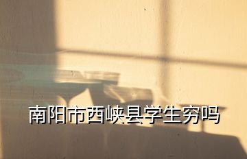 南陽市西峽縣學生窮嗎