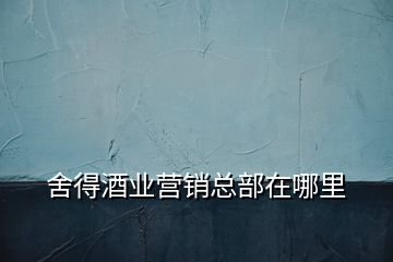舍得酒業(yè)營(yíng)銷(xiāo)總部在哪里