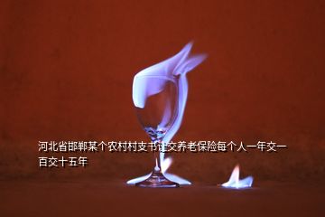 河北省邯鄲某個(gè)農(nóng)村村支書(shū)讓交養(yǎng)老保險(xiǎn)每個(gè)人一年交一百交十五年