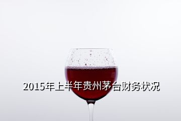 2015年上半年貴州茅臺財(cái)務(wù)狀況