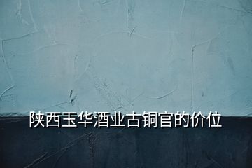 陜西玉華酒業(yè)古銅官的價位