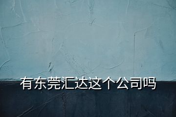 有東莞匯達(dá)這個(gè)公司嗎