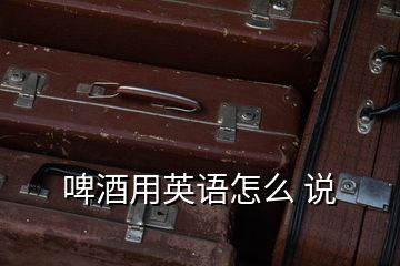 啤酒用英語怎么 說