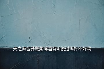 天之?？嗍w原漿啤酒有聽說過嗎好不好喝