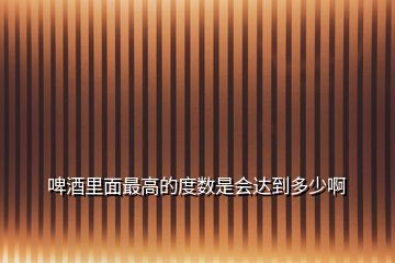 啤酒里面最高的度數(shù)是會達到多少啊