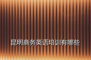 昆明商務英語培訓有哪些