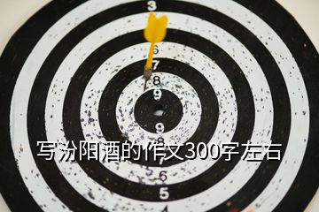 寫汾陽(yáng)酒的作文300字左右